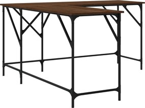 vidaXL Γραφείο Καφέ Δρυς 149x149x75 εκ. από Επεξεργασμένο Ξύλο