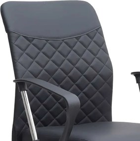 Καρέκλα γραφείου Avelon Megapap από τεχνόδερμα χρώμα μαύρο 60x56x94/103εκ.
