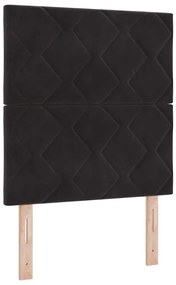 vidaXL Κρεβάτι με ελατήρια με κεφαλάρι Μαύρο 80 x 200 cm Βελούδο