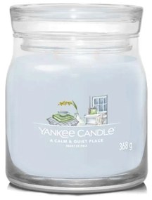 Αρωματικό Κερί A Calm & Quiet Place Medium 1701384E 9,3x11,4cm Light Blue Yankee Candle Wax,Glass