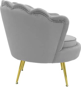 Πολυθρόνα Daimon βελούδο γκρι-χρυσό 79x74x78εκ 79x74x78 εκ.