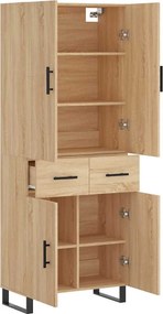 vidaXL Ντουλάπι Sonoma δρυς 69,5 x 34 x 180 εκ. από Επεξεργασμένο Ξύλο