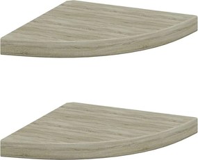 vidaXL Ράφια Τοίχου 2 τεμ. Χρώμα Δρυός 35x35x3,8 εκ. από MDF