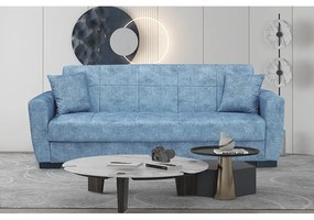 ZITA PLUS ANIMA BLUE GREY ΥΦΑΣΜΑ 3ΘΕΣΙΟΣ ΚΑΝΑΠΕΣ/ΚΡΕΒΑΤΙ ΜΕ ΑΠΟΘ.ΧΩΡΟ 210X80εκ. 210Χ80Χ75εκ. ΚΡΕΒ.180Χ10040.0115