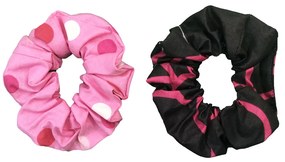 Set 2 Scrunchies για τα Μαλλιά Large GREY &amp; PINK