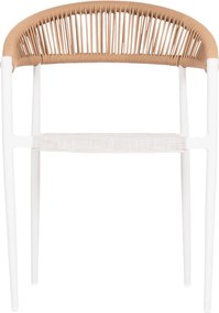 ΠΟΛΥΘΡΟΝΑ BERG HM6284.01 ΑΛΟΥΜΙΝΙΟ &amp; TEXTILENE ΛΕΥΚΟ--P.E.TWISTED RATTAN 55x56x79Υεκ