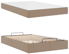 vidaXL Σκελετός κρεβατιού με στρώμα με στρώμα 2 pcs Ώχρα PVC