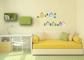 Διακοσμητικά αυτοκόλλητα τοίχου σπιτιών σε έντονα χρώματα