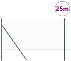vidaXL Περίφραξη Εξάγωνου Πράσινο 1.4x25 μ Χάλυβρας