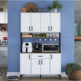 Ντουλάπι Κουζίνας 893RAN4965 120x40x198,6cm White-Oak Particle Board, Melamine