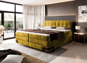 Επενδυμένο κρεβάτι Navona με στρώμα και ανώστρωμα-Moustardi-140 x 200