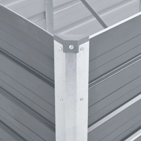 vidaXL Ζαρντινιέρα Υπερυψωμένη Γκρι 480x80x45 εκ. Γαλβαν. Χάλυβας