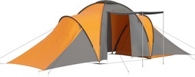 vidaXL Σκηνή Camping 6 Ατόμων Γκρι / Πορτοκαλί
