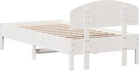 vidaXL Σκελετός Κρεβ. Χωρίς Στρώμα Λευκό 75x190 εκ Μασίφ Πεύκο