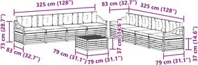 vidaXL Σειρά Καναπέ Εξωτερικού 9 pcs Λευκό και Κρεμ Πολυεστέρας