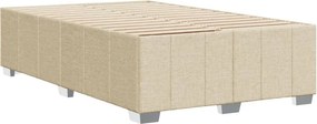 vidaXL Πλαίσιο Κρεβατιού χωρίς στρώμα Κρέμα 120x190 εκ. Υφασμάτινο