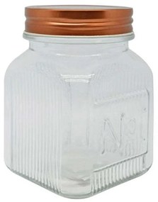 Βάζο Αποθήκευσης 817528 700ml Rose Gold-Clear Ankor Metal, Glass