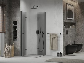 Mexen Lima Διπλή καμπίνα ντους πτυσσόμενη 80 x 80 cm, διάφανη, μαύρη