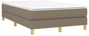 vidaXL Κρεβάτι Boxspring με Στρώμα Taupe 120x200 εκ. Υφασμάτινο