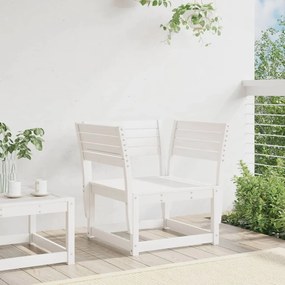 Καρέκλα Κήπου Λευκή από Μασίφ Ξύλο Πεύκου - Λευκό