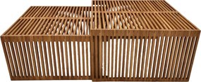 Τραπέζι Tinnie I pakoworld σετ 2τεμ teak ξύλο σε φυσική απόχρωση