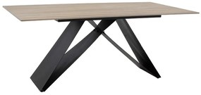 Τραπέζι Sabrina sintered stone sonoma-μαύρο 180x90x75εκ Υλικό: 12mm sintered stone - METAL 029-000143