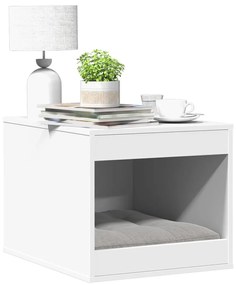 Τουαλέτα Γάτας Περίφραξη Λευκό 47x59x42 εκ. Επεξεργασμ. Ξύλο