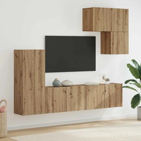 vidaXL Μονάδα Τοίχου Τηλεόρασης 5 pcs Artisan Oak Επεξεργασμένο ξύλο