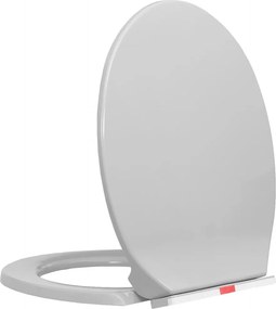 vidaXL Κάλυμμα Λεκάνης με Soft Close &amp;amp; Quick Release Οβάλ Ανοιχτό Γκρι