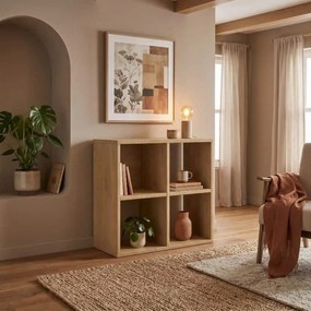 Βιβλιοθήκη Cube Megapap χρώμα sapphire oak 60x30x60εκ.