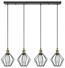 Φωτιστικό Οροφής - Ράγα Magnum 77-8709 87x20x300cm 4xE27 60W Black-Bronze Homelighting