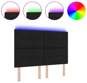 vidaXL LED Κεφαλάρι Μαύρο 80 εκ Υφασμάτινο