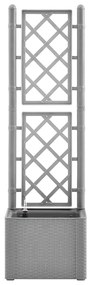 vidaXL Ζαρντινιέρα Κήπου Γκρι με Καφασωτό και Αυτόματο Πότισμα