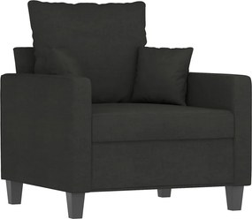 vidaXL Πολυθρόνα Μαύρη 60 εκ. Υφασμάτινη με Υποπόδιο