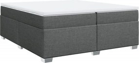 vidaXL Κρεβάτι Boxspring με Στρώμα Σκούρο Γκρι 200x200 εκ. Υφασμάτινο