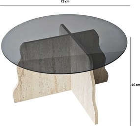 Coffee Table Butterfly - Travertine, Fume Travertine
Fume
