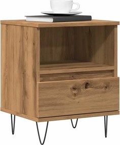 vidaXL Κομοδίνο τεχνίτης Δρυς 40x35x50 εκ. από Επεξεργασμένο Ξύλο