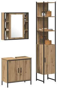 vidaXL Μονάδες Νιπτήρα Μπάνιου με ράφι Καφέ 33 x 33 x 185.5 εκ