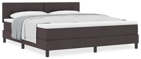 vidaXL Κρεβάτι box spring με στρώμα Σκούρο Καφέ 180 x 200 cm ύφασμα
