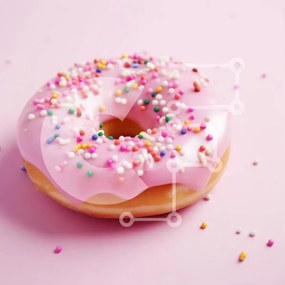 Σετ των 2 Intra Συλλεκτικό Ξύλινο Παζλ Plywood 4mm - Ροζ παγωμένο ντόνατ με ψεκασμούς Σε Ξύλινο Κουτί - Διαστάσεις: 10x10 cm – 25 κομμάτια