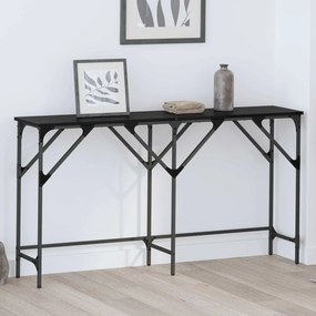 vidaXL Τραπέζι κονσόλας Μαύρη Οξυά 140 x 29 x 75 εκ Επεξεργασμένο ξύλο