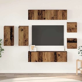 vidaXL Σετ επίπλου τηλεόρασης 8 pcs Παλαιό ξύλο 30.5 x 30 x 60 εκ.