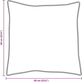 vidaXL Μαξιλάρι με μαξιλάρι 2 pcs Λευκό 60 x 60 cm Βαμβάκι