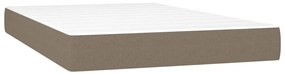 vidaXL Κρεβάτι Boxspring με Στρώμα & LED Taupe 120x200 εκ. Υφασμάτινο