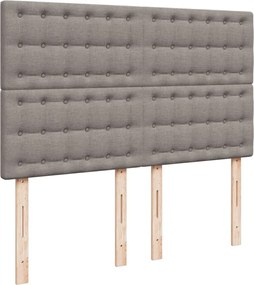 vidaXL Κρεβάτι Boxspring με Στρώμα Taupe 140x200 εκ. Υφασμάτινο