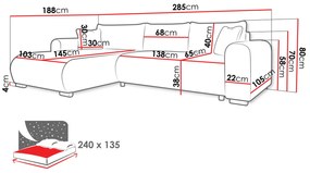 Γωνιακός καναπές Merkos-Gkri Anoixto
