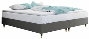 Κρεβάτι continental Logan 109, Continental, Διπλό, Γκρι, 160x200, Ταπισερί, Τάβλες για Κρεβάτι, 160x200x47cm, 86 kg, Στρώμα: Ναι | Epipla1.gr