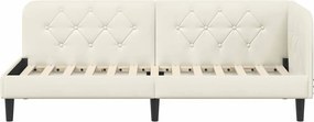 vidaXL Κρεβάτι Γωνίας Κρεμ 80 x 200 cm Βελούδο