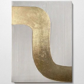 Πίνακας Καμβάς 3D 112RGN1107 50x70cm White-Gold Wallity Vertical Wood, Canvas