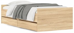 vidaXL Πλαίσιο Κρεβατιού με Συρτάρια Sonoma δρυς 100x200 εκ.
